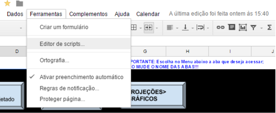 Spreadsheet : Mudando A Aba Da Planilha Usando Script Do Google